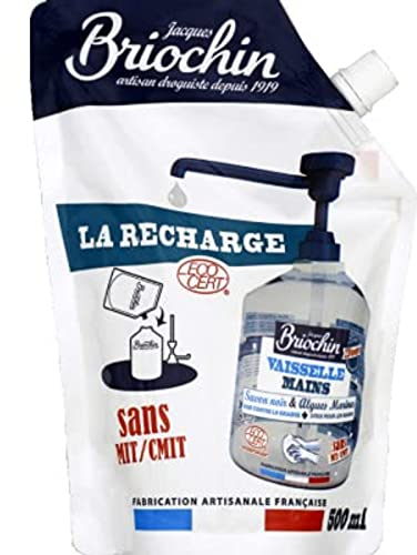 Briochin Liquide vaisselle & mains au savon noir & à l'algue marine - La recharge de 500ml
