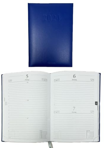 Buchkalender Cheftimer Terminplaner Chefplaner Bürokalender DIN A5 2025 320 Seiten, Farbe:Blau