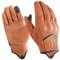 Harssidanzar Motorbike Gloves, Mens Leather Motorcycle Gloves Touchscreen Riding Racing Motorcoss Glove GM028UKK,Tan(upgrade), Size L