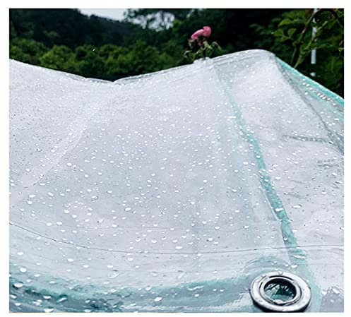 HYHMJ-Abdeckplane Schwere Klare Wasserdichte Plane Verstärkt Schutzplane Dach Wetterfest Kunststoff Wasserfeste Abdeckung Draussen Poolabdeckung Gartenplane 0,55 Mm Bauplane,Clear,3x6m