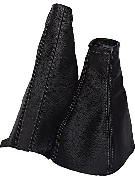 The Tuning-Shop Ltd Schaltsack Handbremsmanschette kompatibel mit Opel Astra F Leder verschiedene Naht Farbe wählbar (graue Naht)