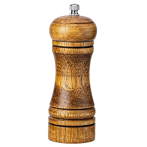 Kitchen Pepper Mill Solid Wood Body with Adjustable Grinder, 5-Inch, My#8F, 5inch-YM02