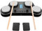 HXW PD405 - Juego de batería eléctrica de mesa, con 163 sonidos de percusión, 4 almohadillas para orejas sensibles a la velocidad, 2 pedales y bastones de batería, color negro