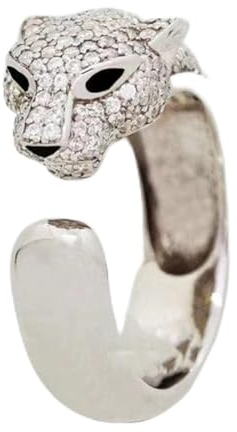 DarryDooly Mode Full Crystal Inlaid Leopard Ring Öffnung Persönlichkeit Unisex Ring Party Schmuck Geschenk
