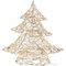 com-four® Deko-Tanne mit LED-Beleuchtung, geflochtene Zweige mit 20 warmweißen LEDs, tolles Stimmungslicht für Weihnachten (01 Stück - Goldfarben - Baum 30cm)