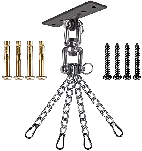 Schaukelhaken Schwerlast Holzbalken Deckenhaken - Hängematten-Aufhängeset Lagerschaukelaufhänger mit Ketten für Boxsack Halterung Spielplatz Veranda Hängemattenstuhl Schaukel-Set
