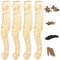 La Vane Lot de 4 pieds de meubles en bois massif sculpté de style européen pour canapé, armoire, table, canapé deux places - 50 cm