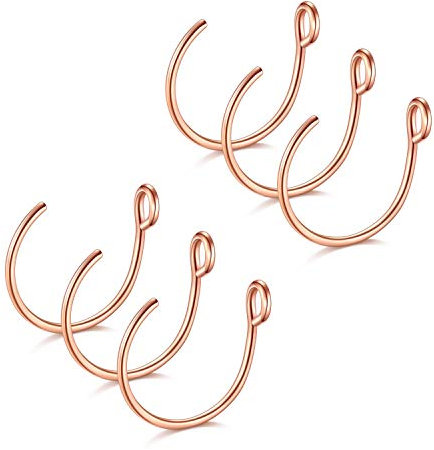 D.Bella Fake Nose Ring, 20G Faux Piercing Jewelry 8mm Fake Nose Ring Hoop for Faux Lip Septum Nose Ring Set