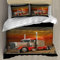 NEKOMARUKE Bettwäsche 200x200 Jugendliche Sonnenuntergang Amerika Cool LKW 3D Gedruckt Bettbezug Set 3teilig Microfaser Zweiteilig Bettwäschegarnitur mit Reissverschluss