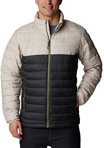 Columbia Men's Powder Lite Jacket, Puffer Jacket, Dark Stone/Shark, Size S
