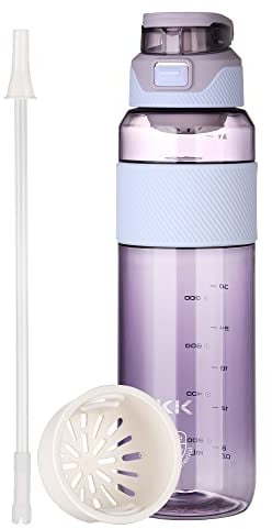 TKK Sport Trinkflasche 1500ml [BPA-frei Tritan] Auslaufsicher Wasserflasche Sportflasche für Fahrrad Camping Yoga Gym Lila 1010