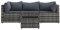 Hommdiy Gartenmöbel Couch-Set Ecksofa 4 TLG. Garten Lounge Set mit Kissen Grau Poly Rattan