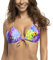 RELLECIGA Damen Bademode Bikini Top Push-up Triangel Oberteil Neon Leopard L