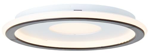 Lightbox LED Profil Deckenlampe - Ø 26 cm - zeitlose Deckenleuchte mit schwarzer Umrandung - 20 W - Lichtfarbe: 3000 K - Helligkeit: 2400 lm - aus Kunststoff - in Weiß/Schwarz