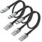 Short USB C Charger Cable 3 Pack, 50CM Braided USB A to Type C 3A Fast Charging Cable Compatible for Samsung Galaxy S22 S21 S20 S10 S9 S8 Plus Note 10 9 8, Google Pixel, Xiaomi, Sony