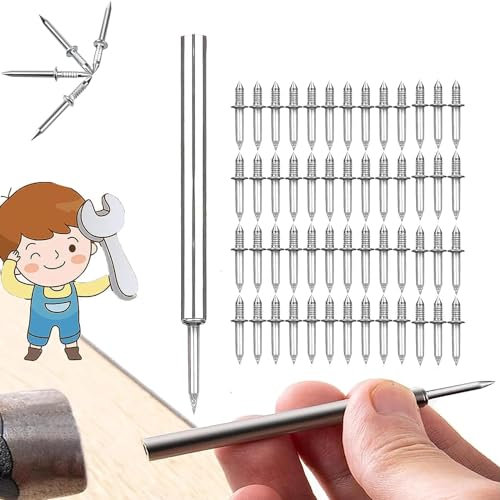 Clou à Double Tête, 200 PCS Clou sans Couture avec Filetage à Douille à Double tête, Clou à Filetage à Douille à Double tête sans Soudure, Clous sans Couture pour Plinthes