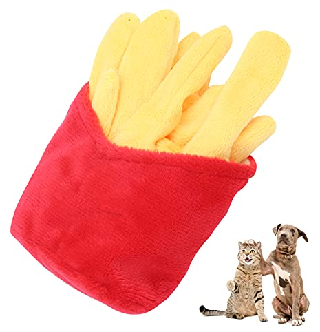 Sluffs Quietschspielzeug für Haustiere, Simulation von Pommes Frites, weiches Plüschspielzeug, Welpen-Backenzahnspielzeug für Hunde, interaktives Spielzeug für Welpen