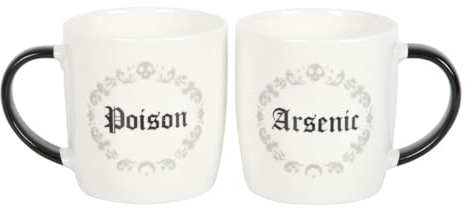 Gothic Couple Mugs - Dark Humor Mug Set for Something Different Poison Arsenic Vibes - Unique Dark Matter Goth Coffee Cups - Perfect Gothic Gift Set