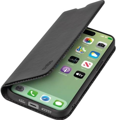 SBS Book Wallet - Handyhülle für Apple iPhone 15 Pro Max Hülle Klapphülle - Schwarz