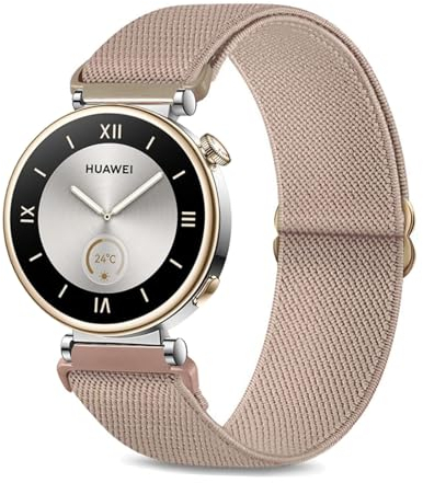 TUCOMO Kompatibel mit Huawei Watch GT 4 41mm / Watch GT 5 41m Armband, 18mm Elastische Nylon Loop Dehnbare Ersatzband für Huawei Watch GT 4 41mm Herren Damen