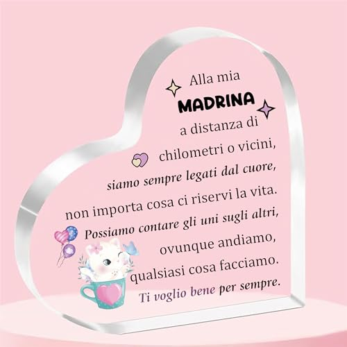 Madrina Acryl Herz Plakette Ornamente Frauen Muttertag Geschenke Schreibtisch Schild Personalisierte Katze Geburtstag Geschenk Weihnachten Dekoration Zuhause Comare Ruhestand Danke Schätzen
