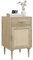 HOMCOM Table de Chevet Table d'appoint avec Placard et étagère Porte rotin tissé + 1 tiroir Design bohème - 40 x 40 x 68,5 cm Naturel
