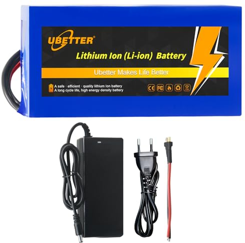 UBETTER 36V Ebike Escooter Batterie, Elektrofahrrad-Akku 36V 10AH 14AH 20AH Elektro-Fahrrad Batterie mit 2A Ladegerät für 0-1000W Elektrofahrrad Scooter Motor (36V 14Ah)