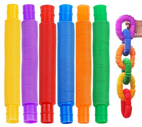 Stretch Pipe Toy,12 PCS Fidget Tube Toys Fun Tubes Mini Sensory Tube Colourful Tubes Sensory Toys Pop Tubes for Autism