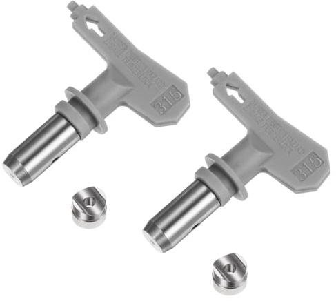 sourcing map 2pcs Reversible Spray Tips for Airless Sprayer 315 Paint Spray Nozzle Tips Sprayer Machine Parts for Home Garden Building Fences, Grey