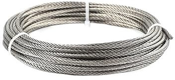 OZXJW 5m/10m 0,8-4mm Durchmesser 7X7 7X19 Struktur 304 Edelstahl Drahtseil Dünnes Kabel Weicheres Angel-Hebekabel(10M,1.5mm)