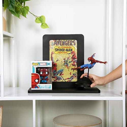 Nerd Hero Comic-Bücherrahmen mit Figurenregal – 20,3 x 25,4 cm Display für alle Comics, Zeitschriften & mehr – Wandhalterungs-Acrylregal für Sammlerstücke, Pops, Actionfiguren, Anime-Regale