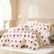 Covebett Flanell Bettwäsche 135x200 4teilig Weiß mit Rot Herzen Winter Warm Plüsch Biber Winterbettwäsche Cashmere Touch Coral Fleece Flauschig 2 Bettbezug und 2 Kissenbezug 80x80 Reißverschluss