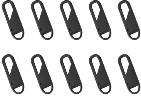 Kit di ricambio per cerniera, 10 maniglie di ricambio in metallo per cerniera, tirante rimovibile in metallo, kit di riparazione per borse, zaini, testine universali per cerniere per
