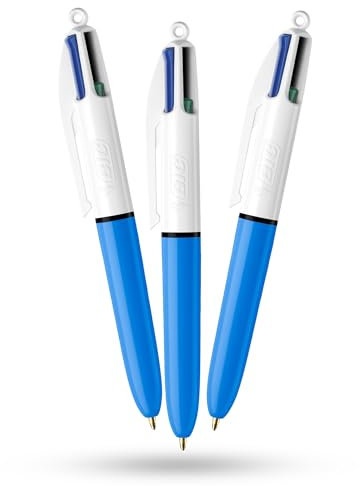 BIC 4-farbige Mini-Stifte mit einziehbarem Design, 12 cm, Mini-Größe, mehrfarbiger Stift mit vier sortierten lebendigen Tinten, mehrfarbige Stifte, All-in-One, für Schule, Büro und Farbkodierung, 3