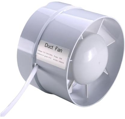 NGBFF Inline Extractor Fan, 4/5/6 Inch Silent Ventilation Air Vents Ventilator Extractor Exhausted Extractor Fan Ventilator Bathroom Kitchen Washroom,for Growth Tent, Hydroponics, Home Use(5inch)