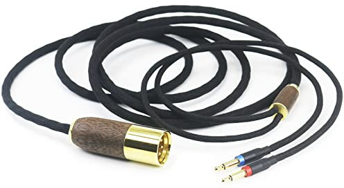 ABLET 4-pin XLR Balanced Cable 7N OCC Copper Single Crystal Silver Plated Cord Compatible with Denon AH-D7200 AH-D7100 AH-D9200 AH-D5200, for Focal Elear Headphone Walnut Wood Shell