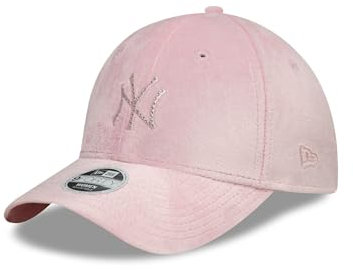 New Era MLB New York Yankees Baseball Casquette pour Femme Velours Logo de l'équipe 9Forty Chapeau Tonal Rose