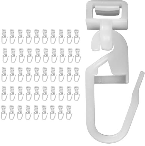 SSKHE Crochets de Rideaux Blancs pour Rails de Rideaux Remplacement de Crochet Coulissant Glisse Durables pour Volvo, Man (50 Pièces)