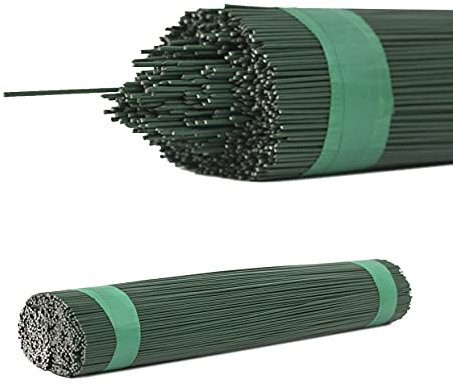 IFLO Steck- und Wickelddraht GRÜN & BLAU geglüht 300mm - Basteldraht, Blumendraht, Bindedraht, Floristikdraht für Trockenblumen, DIY Projekte (1,5mm x 300mm Grün 40Stück)