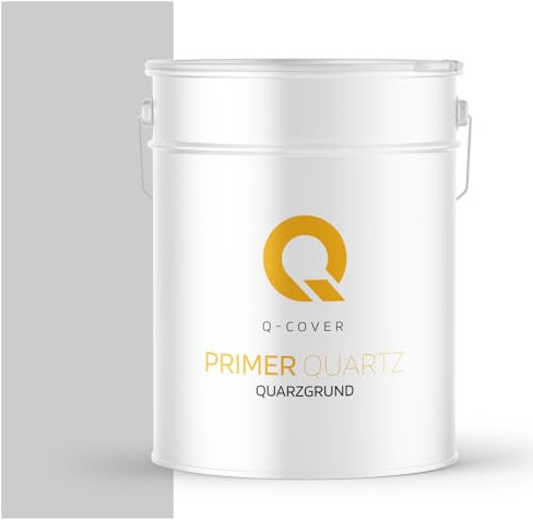 Q-COVER QUARZGRUND FÜR SILIKONHARZPUTZ 15 KG | Farbton: Hellgrau F262 | Haftgrund für innen & außen | raue Oberfläche | mit Quarzkies & Marmormehl