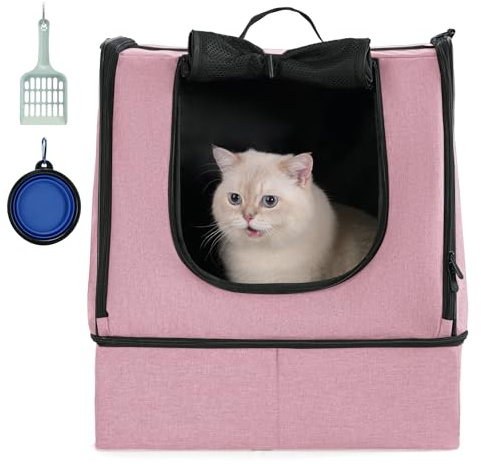 apollo walker Tragbare Katzentoilette mit wasserdichter Tasche und Deckel