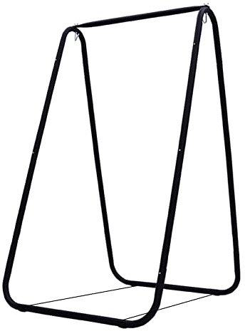 Support pour Fauteuil Suspendu en Acier, Support Universel Ajustable et Robustepour Hamac sur Pied, Fauteuil Œuf, Balancelle, Capacité de Charge 100kg, Usage Intérieur/Extérieur (Noir)