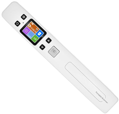 Aumotop Escáner Inalámbrico de Varita Portátil, 1050DPI, Alta Velocidad, Tamaño A4, Formato JPG/PDF, Pantalla LCD para Libros, Recibos, Negocios (Función Wi-Fi)