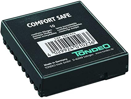 Tondeo Comfort Safe rostfreie Klingen, 10 Stück, 1er Pack, (1x 10 Stück)
