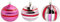 Krebs & Sohn 30637 Christbaumkugeln aus Glas 3-er Set, circa 8 cm, silber / pink mit Glitterstreifen
