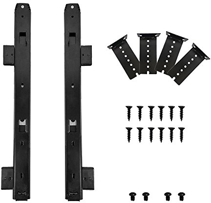 FRMSAET Heavy Duty 305/355/405/455 mm Dicke Stahlkonstruktion Kugellager Tastaturschieber Tastaturschubladenschieber Fachzubehör Schrankmöbel Hardware Schienen (405 mm, schwarz)