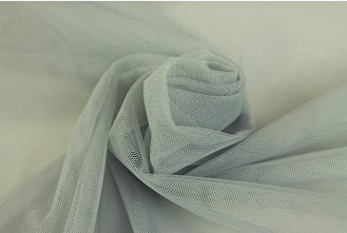 Tüll/Soft Mash - Meterware - für Bekleidung & Deko - Breite 150 cm - Soft und hochwertig (Silber)