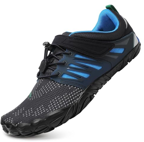 SAGUARO Barfußschuhe Herren Fitnessschuhe Damen Barfussschuhe Schnell Trocknend Traillaufschuhe rutschfest Unisex Aquaschuhe Atmungsaktiv Leicht Sommer Outdoor Wasserschuhe Blau 44 EU