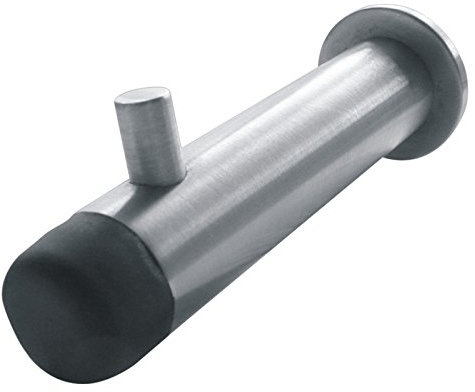buffered Door Stop with Hook Satin Stainless Steel - from Euroart