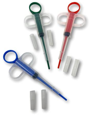 LisaCare Pastillero para gatos (3 unidades), dispensador de pastillas para gatos, perros, animales, pastillas de accesibilidad, alimentador de medicamentos, para mascotas (3 colores)